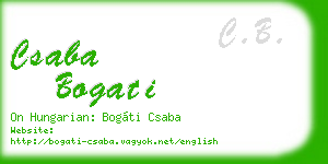 csaba bogati business card